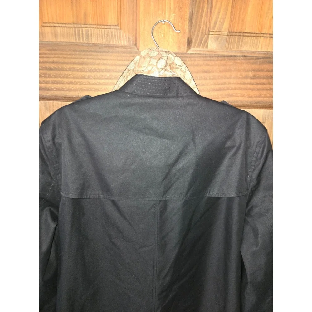 Coach The Trench Black Double Breasted Signature Lining Coat  Women missing belt
